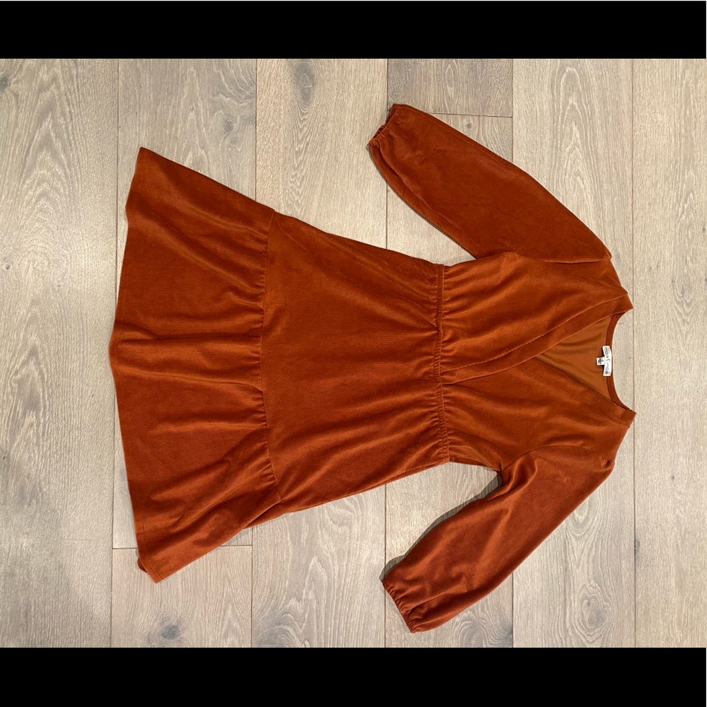 Moa Moa Burnt Orange 3/4 Sleeve Minidress Size S